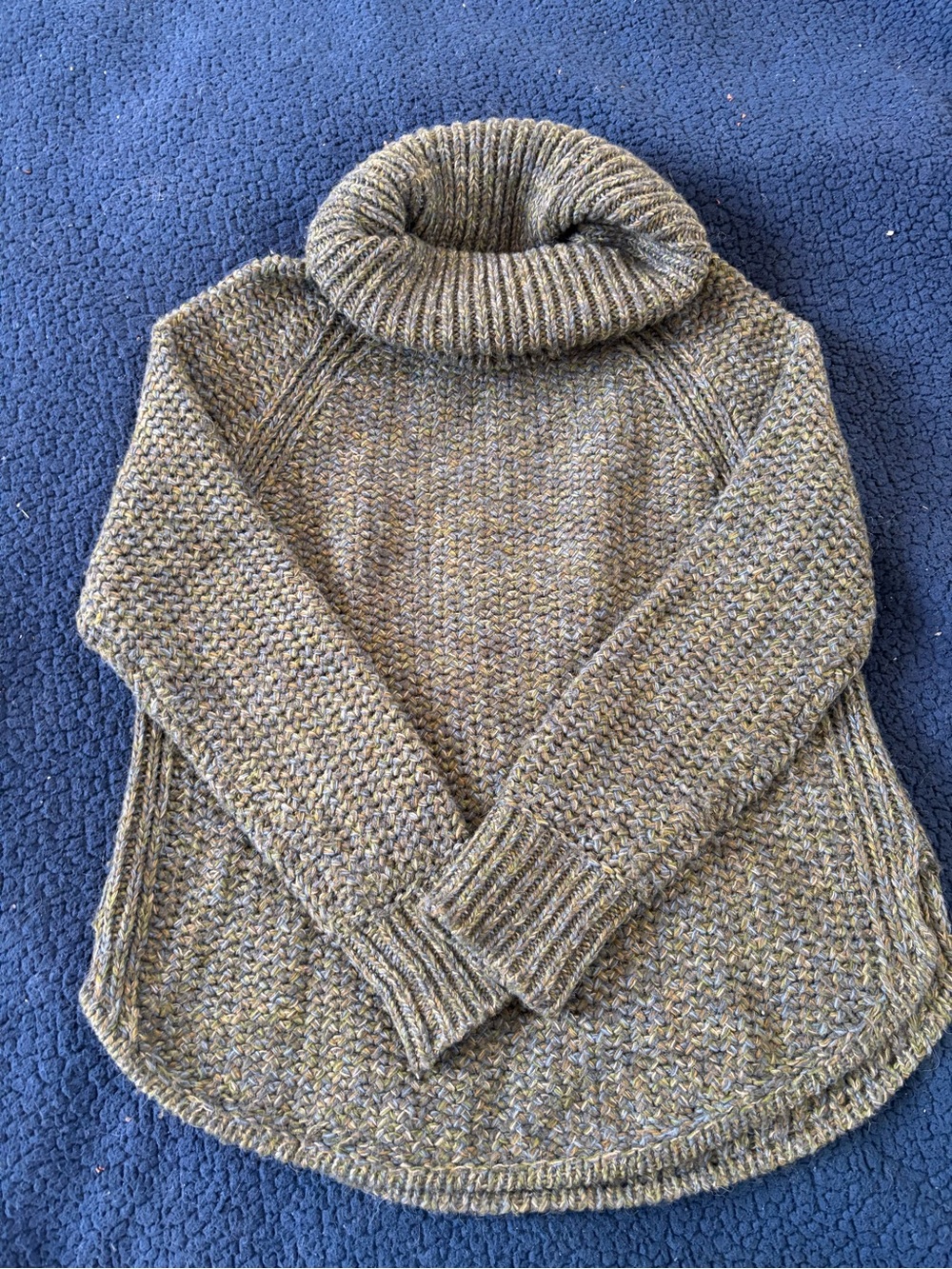 Prana Olive Marled Cowl Neck Sweater